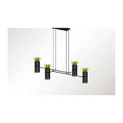 Luminaire Center Suspension Kukkia Aluminium,acier Noir 4 ampoules 150cm