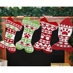 C224 4pcs Chaussettes de Noël Chaussettes de Noël Décoration de Noël Sac cadeau Jacquard Chaussettes de Noël Cheminée Pendentif