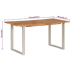 vidaXL Table de salle à manger 154x80x76 cm Bois d'acacia solide pas cher