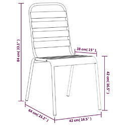 vidaXL Ensemble à manger de jardin 3 pcs anthracite acier pas cher