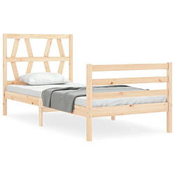 Maison Chic Cadre/structure de lit avec tête de lit pour adulte - Lit Moderne Chambre simple bois massif -MN86295 