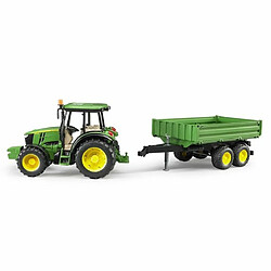 Bruder Tracteur John Deere 5115M avec Remorque à ridelles