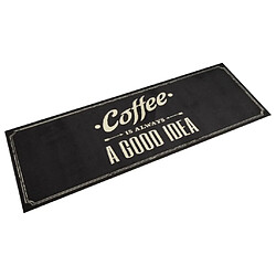 vidaXL Tapis de cuisine lavable texte Coffee 60x180 cm velours