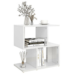 Acheter Maison Chic Lot de 2 Tables de chevet - Tables de Nuit Blanc brillant 50x30x51,5 cm Aggloméré