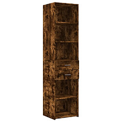 vidaXL Buffet haut chêne fumé 45x42,5x185 cm bois d'ingénierie