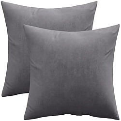 ICONIK INTERIOR Lot de 2 coussins en velours - housse et garnissage - Mesmal Gris foncé