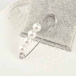 Avis Élégant Broche Faux Pearl Sécurité Épingle Pin Clip pour Écharpe Manteau Robe