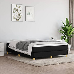 vidaXL Cadre de lit sans matelas noir 140x190 cm tissu