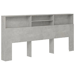 vidaXL Armoire de tête de lit Gris béton 220x19x103,5 cm