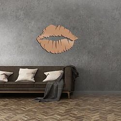 HOMEMANIA Décoration Murale Bisou - Art Mural - pour Séjour, Chambre - Couleur Cuivre en Acier, 48 x 0,15 x 33 cm