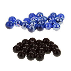 40 Pack 16mm Assortis Billes De Verre Jeu Traditionnel Jouer Jouet Noir/bleu