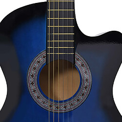 Acheter vidaXL Guitare découpée classique occidentale 6 cordes Bleu ombré 38"