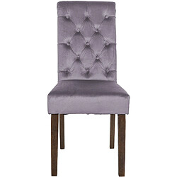 Decoshop26 Lot de 2 chaises de salle à manger design classique bouton décoratif assise en tissu velours gris foncé 10_0001614