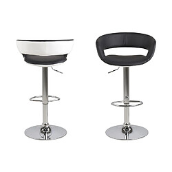 Acheter Toilinux Lot de 2 Tabourets de bar en simili - Noir et blanc