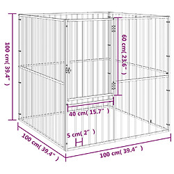 vidaXL Parc pour chien 4 panneaux noir acier galvanisé pas cher