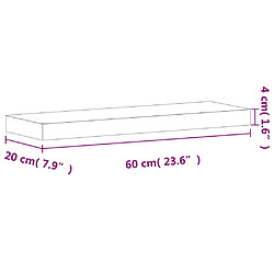 vidaXL Étagère murale 60x20x4 cm bois massif de hêtre pas cher