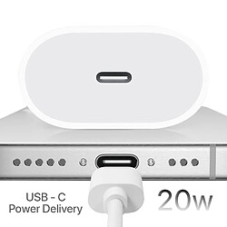 Apple Pack Officiel Chargeur USB C 20W et Câble USB C 2m Blanc pas cher