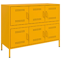 vidaXL Buffet jaune moutarde 100,5x39x79 cm acier