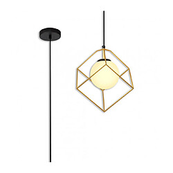 Luminaire Center Suspension 1 ampoule Or,Noir mat