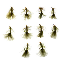 10x Mouche de Pêche Leurre de Pêche Mouche Artificielle Flottante pour Pêcher à la Mouche Truite Brochet Basse