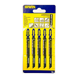 IRWIN Lot de 5 lames de scie sauteuse coupe bois - T144DP - 6 TPIi - 100 mm