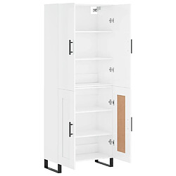 Avis vidaXL Buffet haut Blanc brillant 69,5x34x180 cm Bois d'ingénierie