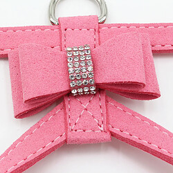 Avis bowknot réglable poitrine sangle ceinture harnais gilet harnais m rose