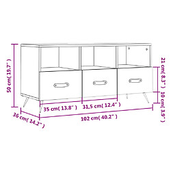 vidaXL Meuble TV noir 102x36x50 cm bois d'ingénierie pas cher