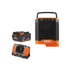 Pack AEG 18V - Enceinte-Radio Bluetooth 30m 30W - Batterie 4.0 Ah - Chargeur