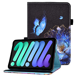 Etui en PU avec support et porte-cartes papillon et fleur pour votre Apple iPad mini (2021)