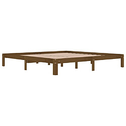 Avis Maison Chic Lit adulte - Lit simple Cadre de lit,Structure du lit Contemporain Marron miel Bois de pin massif 200x200 cm -MN15686