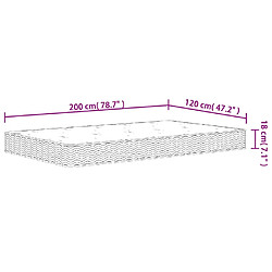 vidaXL Matelas à ressorts bonnell moyen 120x200 cm pas cher