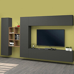 Ahd Amazing Home Design Meuble TV suspendu bibliothèque 2 armoires colonne Sid RT