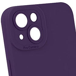 Avizar Coque pour iPhone 14 Silicone Mat Protection Caméra Violet Foncé