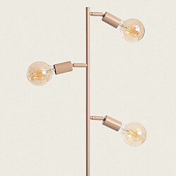 Ledkia Lampadaire Métal Aratz 3 Spots Camel