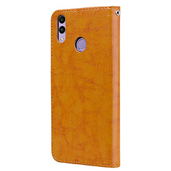 Wewoo Housse Coque Business Style Oil Wax Texture en cuir à rabat horizontal pour Huawei Honor 8Cavec support et fentes cartes et portefeuille marron