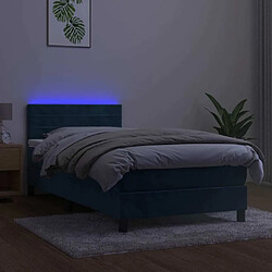 Avis Maison Chic Lit adulte- Lit + matelas,Sommier à lattes de lit et matelas et LED Bleu foncé 80x200 cm -GKD74927