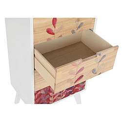 Acheter Pegane Chiffonnier, meuble de rangement en bois hévéa et paulownia coloris naturel, blanc - Longueur 40 x Profondeur 30 x hauteur 78 cm