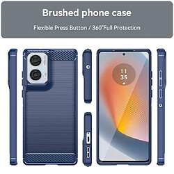 Htdmobiles Coque pour Motorola Moto G85 5G - housse etui silicone gel carbone + film ecran - BLEU FONCE