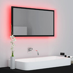 Maison Chic Miroir à LED,Miroir Lumineux LED de salle de bain Noir 80x8,5x37 cm Acrylique -MN19829 pas cher