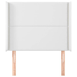 Avis Maison Chic Tête de lit scandinave avec oreilles,meuble de chambre Blanc 93x16x118/128 cm Similicuir -MN43156