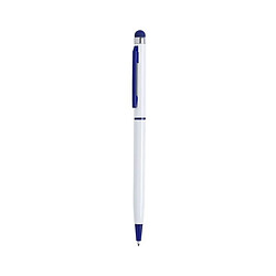 Totalcadeau Stylo bleu en aluminium à mécanisme bouton avec stylet tactile Couleur - Bleu pas cher pas cher