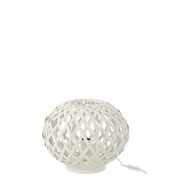 Dansmamaison Lampe De Table Bambou Blanc