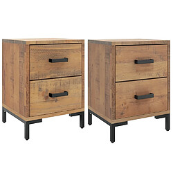 Maison Chic Lot de 2 Tables de chevet,Table de nuit,Table d'appoint pour salon 36x30x45 cm Bois de pin massif -MN29932