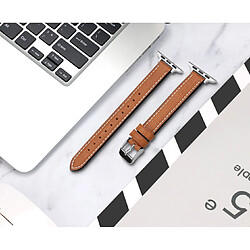 B15 Brown Watch Bracelet de rechange 41mm 40mm 38mm Vintage Petite taille En cuir mince pour Apple IWatch 7654321 SE