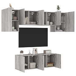 vidaXL Unités murales TV 6 pcs sonoma gris bois d'ingénierie