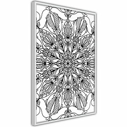 Paris Prix Affiche Murale Encadrée Colour Your Own Mandala I 20 x 30 cm Blanc