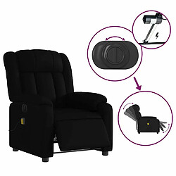 Maison Chic Fauteuil Relax pour salon, Fauteuil de massage inclinable électrique noir similicuir -GKD93218 pas cher