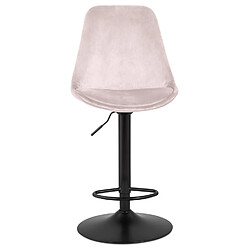 Acheter Alterego Tabouret réglable 'MIKE' en velours rose et pied noir