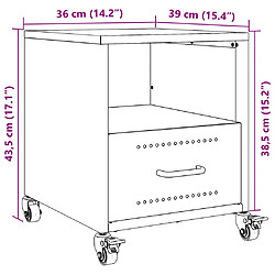 vidaXL Tables de chevet 2 pcs anthracite 36x39x43,5 cm acier pas cher